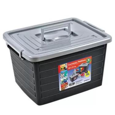 Imagem de Caixa Organizadora Container Multiuso Empilhável com Rodas e Tampa 30 