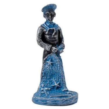 Imagem de Escultura Marinheiro Prata Vintage Resina 10 cm - Lua Mística - 100% O