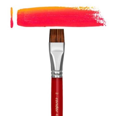 Imagem de Pincel Chato Curto Orelha Boi Longo Vermelho 421-18 Condor