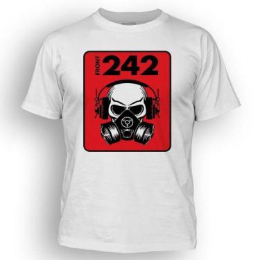 Imagem de Camiseta masculina malha 100% algodão DASANTIGAS estampa Front 242 em 