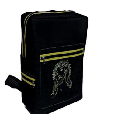Imagem de Mochila Jeans Feminino Masculino Repartições em Zíper Estampa Variada 