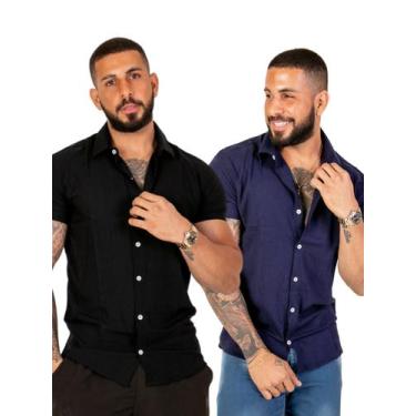 Imagem de Kit 2 Camisas Masculina Viscolinho Manga Curta - Urban Zone Jeans, 1 p