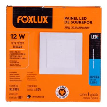 Imagem de Foxlux Painel LED Quadradorado para Sobrepor Foxlux - 12W - 6500K - Bivolt