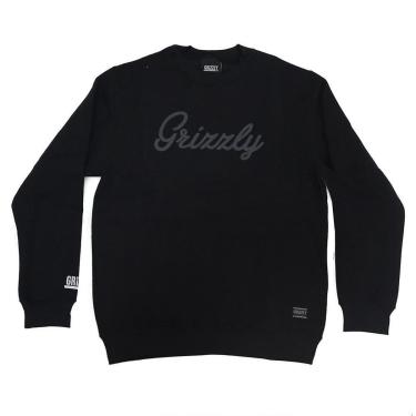 Imagem de Moletom Grizzly Careca Script Logo - Preto-Masculino