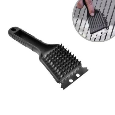 Imagem de Escova Metal Grelha Limpeza Pesada Churrasco C/ Raspador 21cm 8,5'' - 