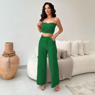 Imagem de Conjunto Feminino em Alfaiataria Calça Cargo e Top - Nifty Closet, Ver