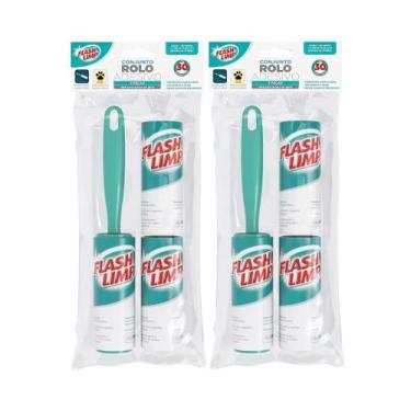 Imagem de Tira Pelo De Roupa Rolo Adesivo Kit Com 2 Flash Limp