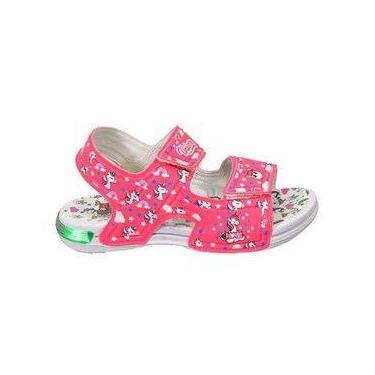 Imagem de Sandália Papete Infantil Led Feminina Unicórnio Rosa Meninas - ARS, Pa