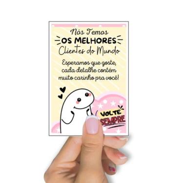 Imagem de 50 Cartões Agradecimento  Temos Os Melhores Clientes   Tam 7 x 10 cm -