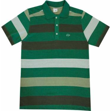 Imagem de Camisa Pau a Pique Polo Listrada Verde, Verde, P