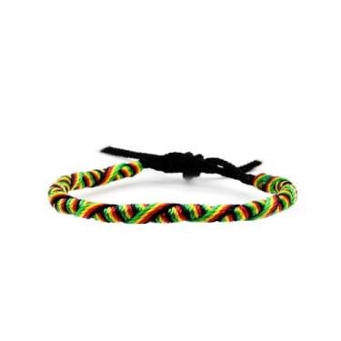 Imagem de Pulseira masculina e feminina multicolorida Bob Marley, Rastafari, hippie e jamaicana, 18-20 cm, BDM