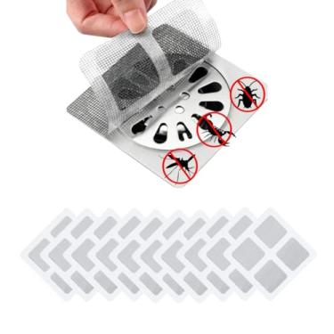 Imagem de Kit 10 Tela Telinha Protetora Para Ralo De Banheiro Quintal Cozinha Anti Inseto 10cm x 10cm Filtro Adesivo Quadrado Coletor Cabelo Escorpião Barata Mosquito (20)
