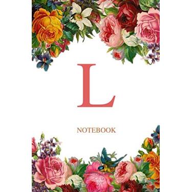 Imagem de L Notebook: Pink floral monogram initial L notebook journal for women and girls - blank lined 120 pages, 6" x 9".