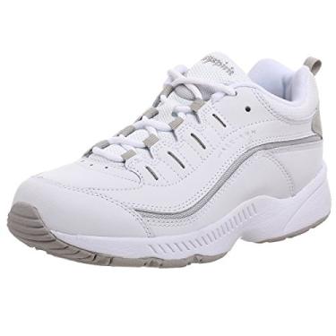 Imagem de Easy Spirit Tênis feminino de caminhada de couro Romy, Couro branco, 6 X-Wide