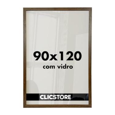 Imagem de Moldura Quadro 90x120 Decoração Criativa Parede Sala Quarto Escritório Arte Foto Imagem Painel Gravura Pôster com Vidro (Tabaco)
