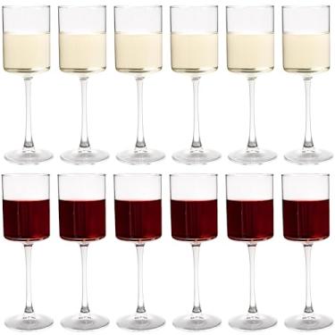 Imagem de YANGNAY Conjunto de 12 taças de vinho, taças de vinho tinto transparentes, grande capacidade de 270 ml