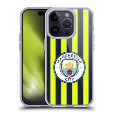Imagem de Head Case Designs Kit de crachá oficialmente licenciado pelo Manchester City Man City FC Away 2024/25 Capa de gel macio compatível com Apple iPhone 14 Pro