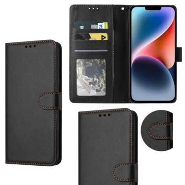 Imagem de Capa Capinha Carteira Flip Couro Compatível Apple iPhone 14 Plus Premium (PRETO)