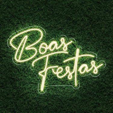 Imagem de Painel Neon Led Boas Festas Fim de ano Reveillon Decoração - Ontheligh