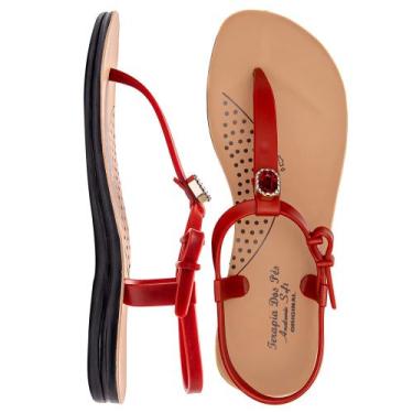 Imagem de Sandalia Ortopédica Feminina Confortavel Rasteira Terapia dos Pés, Ver