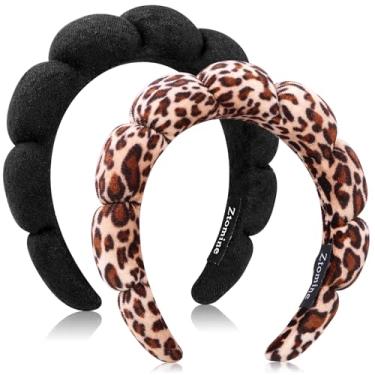 Imagem de Ztomine Fitas de cabelo de spa para cuidados com a pele facial, conjunto de 2 faixas de tecido felpudo para lavar o rosto, máscara de cabelo, tratamento de pele