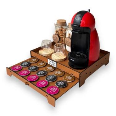 Imagem de Bandeja Porta 25 Cápsulas de Café Dolce Gusto Com Gaveta Embutida Deco
