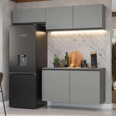 Imagem de Armário de Cozinha Compacta Suspenso 200cm Cinza Nice Madesa 02XA, Cin
