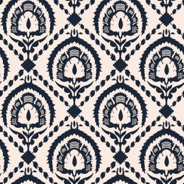 Imagem de VaryFloral Papel de parede floral vitoriano de meados do século, papel de parede geométrico vintage boho para quarto, sala de estar, papel de contato decorativo 30,5 x 299,7 cm, revestimento de parede