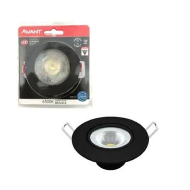 Imagem de Spot Led Embutir Redondo 5w 6500k Preto Branco Frio Avant