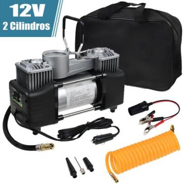 Imagem de Compressor de Ar Portatil Automotivo 2 Cilindros 12v Potente Mini Comp