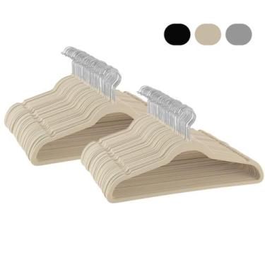 Imagem de Kit 100 Cabides De Veludo Para Loja Reforçado Atacado Adulto - Zaganza