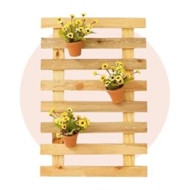 Imagem de Kit 2 Peças Treliça De Madeira Painel Jardim Vertical Floreira