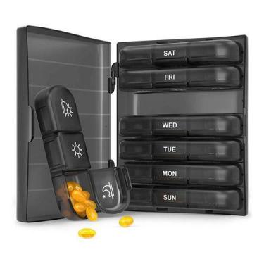 Imagem de Porta Comprimidos Organizador Semanal Triplo Manhã Tarde E Noite À Pro