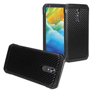 Imagem de Z-GEN – para LG Stylo 5 (2019), Stylo5+ Plus, LM-Q720, LM-L722DL – Capa protetora híbrida de TPU + película de vidro temperado, EC4 Black Carbon