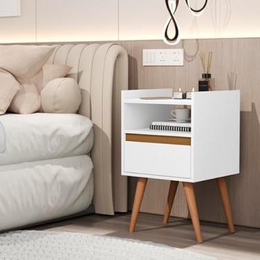 Imagem de Mesa de Cabeceira Suspensa/com Pés Palito Milena Branco - MJM Casa dos Moveis