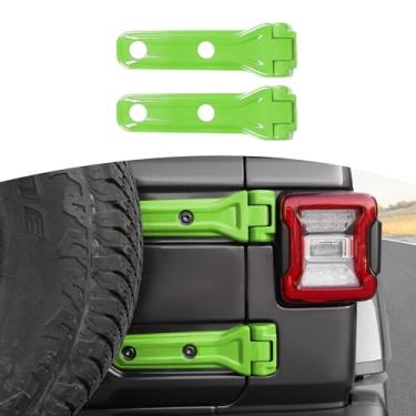 Imagem de RT-TCZ Tampa de dobradiça para porta traseira, acabamento de pneu sobressalente, capa de acabamento ABS acessórios de decoração para Jeep Wrangler JL JLU 2018-2021 UP Sport X Sahara Rubicon verde