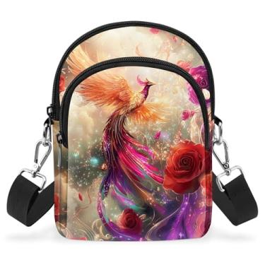 Imagem de opshksog Bolsa transversal pequena para celular feminina com alça ajustável bolsa de ombro bolsa carteira de viagem, Laranja, Moda casual