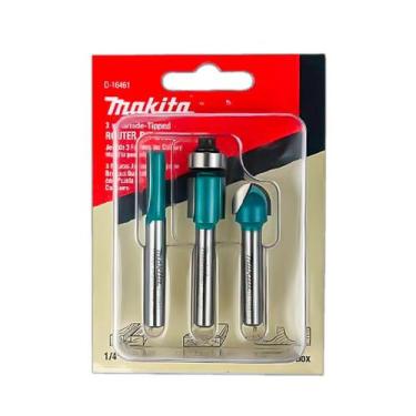 Imagem de Jogo De Fresas Makita D16461 1/4 Para Tupia 3709 Com 3 Peças Fresa Par