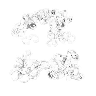 Imagem de 100 PCS PERGUNS DE CLIPE DE CORRO BRIME (100pcs anéis brancos com marcas numéricas)