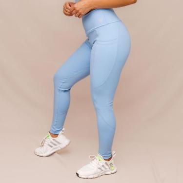 Imagem de Legging Confort Bolso - Azul Frozen - HNR, P, Azul frozen