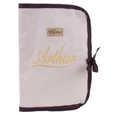 Imagem de Porta Documentos do Bebê Personalizado com Nome – Organização com Carinho e Estilo (Bege Menino)