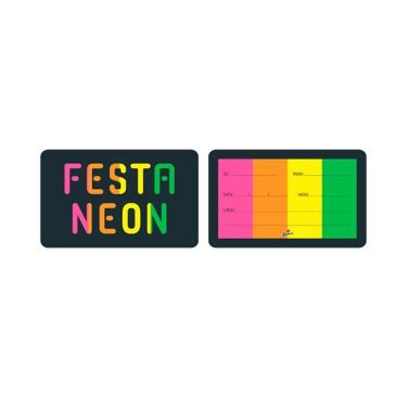 Imagem de Convite De Aniversário Festa Neon - 8 Unidades