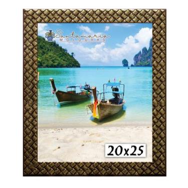 Imagem de Moldura Porta Retrato 20x25 3cm Relevo Dourado - Santamaria Molduras