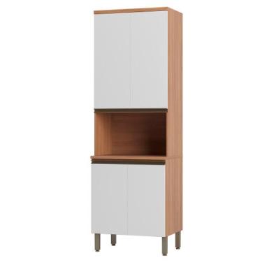 Imagem de Paneleiro Telasul Macadâmia 70cm Para Micro 4 Portas Freijó e Branco