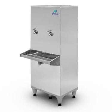 Imagem de Bebedouro De Água 50 Litros Inox Ra05 Frisbel, 220V, Inox, 2 torneiras