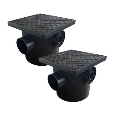 Imagem de Kit 2 Caixa De Gordura Sifonada 10 Litros Com Cesto Pvc