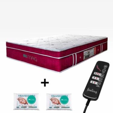 Imagem de Colchão Queen 1,58x1,98 Ortopédico Com Massageador E Controle Cor Vinh