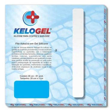 Imagem de Fita em Gel de Silicone para Cicatriz 20x3cm Redução de Cicatrizes e Prevenção de Queloides Reutilizável e Dermatologicamente Testada KELOGEL