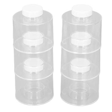 Imagem de Rack Portátil, 6 Pcs Empilhável Torre Cor de Cor de Torre Transparente Tempero de Garrafa de Armazenamento de Armazenamento de Cozinha Jars Caixas de Armazenamento de Sal