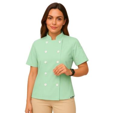 Imagem de Dólmã Feminina Para Chef Cozinha Restaurante Confeitaria Padaria Gambu